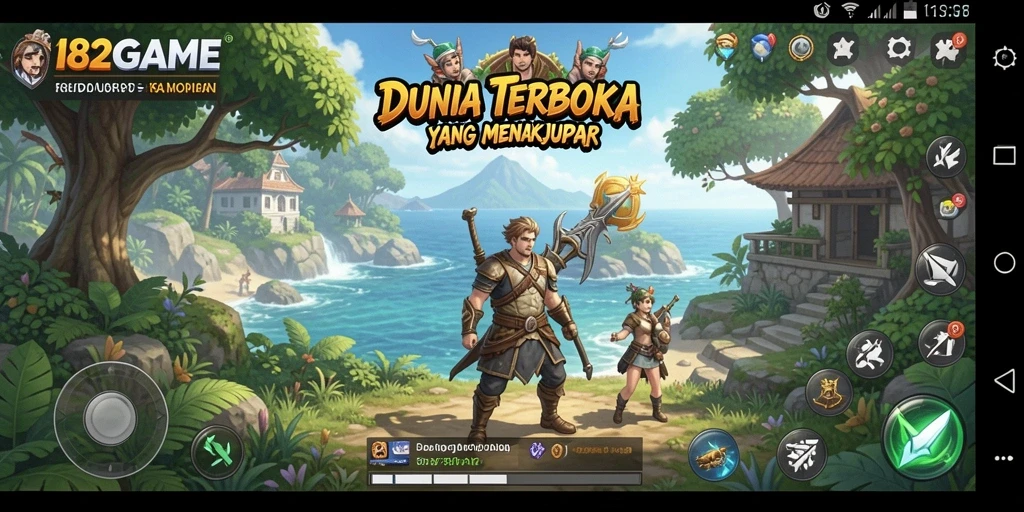 Screenshot 182GAME menampilkan gameplay di dunia terbuka yang luas.