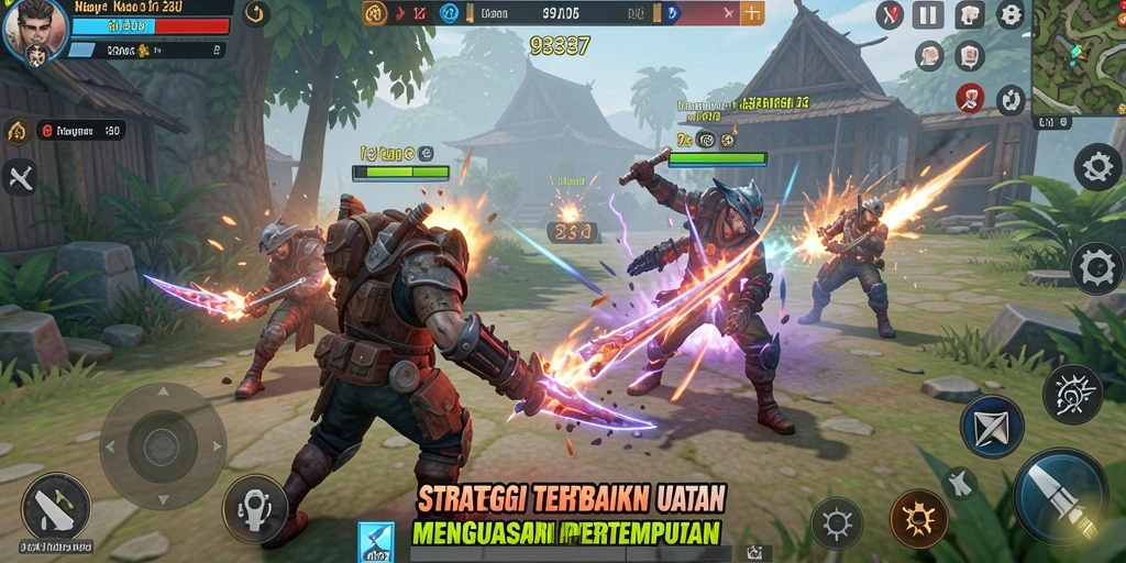 Tangkapan layar menunjukkan aksi pertempuran mendebarkan dalam game strategi.
