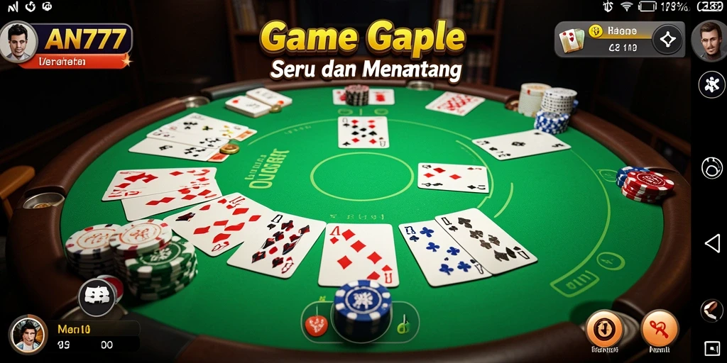 Screenshot gameplay AN777 memperlihatkan suasana seru permainan Gaple.