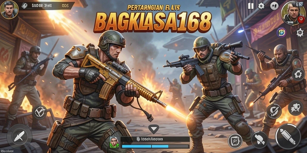 Screenshot gameplay intens dari ANGKASA168 Battle Royale.