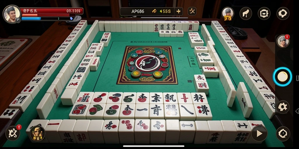 Tampilan menarik dari gameplay Mahjong AP686 yang seru.