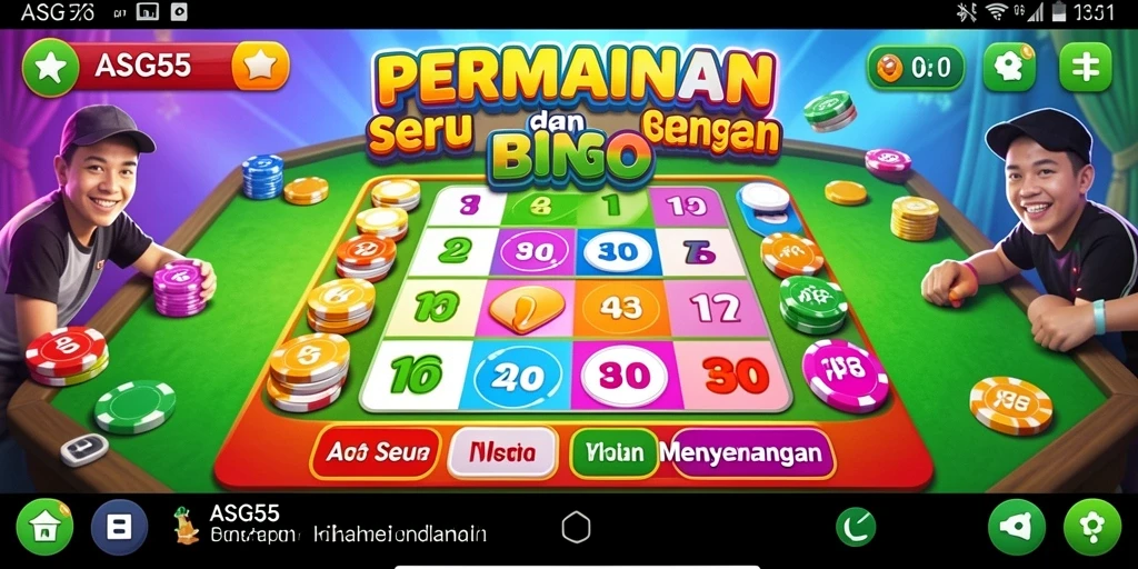 Tampilan permainan Bingo yang seru dan interaktif di ASG55.