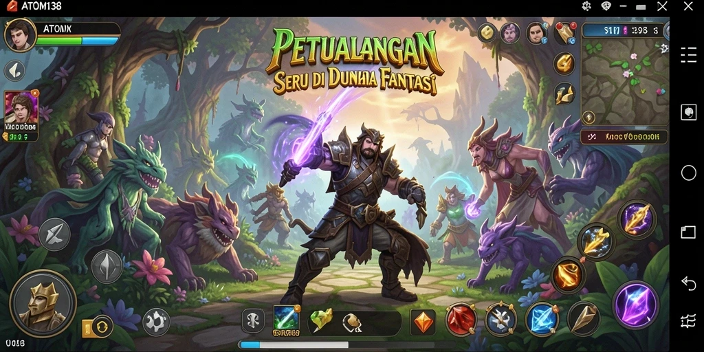 Screenshot utama ATOM138 yang menunjukkan aksi seru dalam gameplay petualangan.