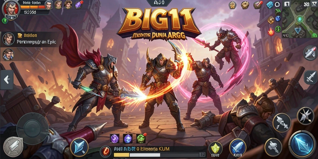 Screenshot menunjukkan aksi pertempuran epik di dalam dunia ARPG.