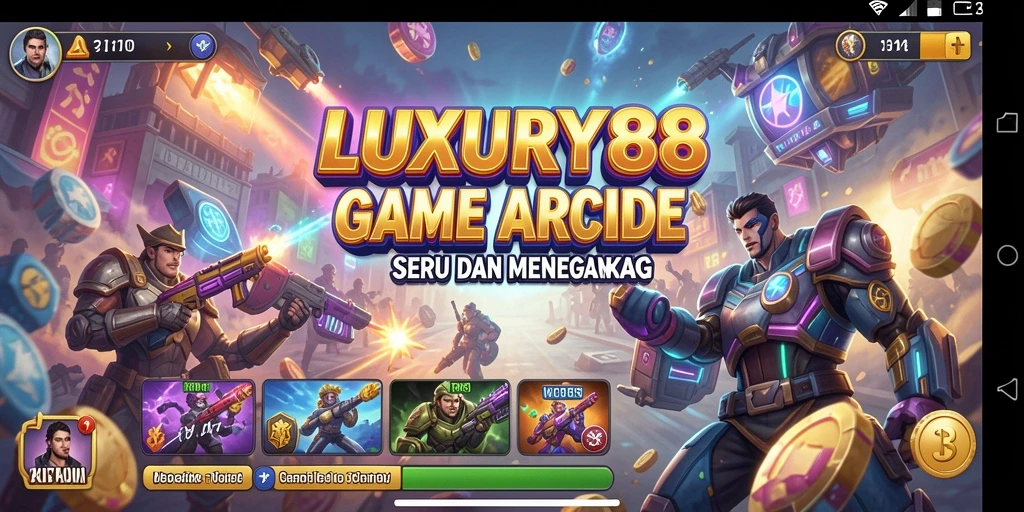 Tangkapan layar utama LUXURY88 menampilkan aksi gameplay Arcade yang seru.