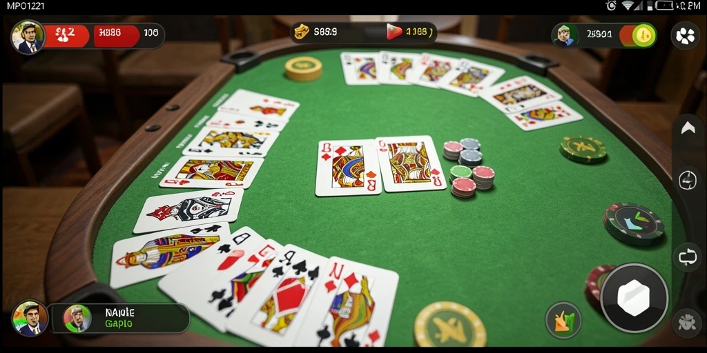 Screenshot gameplay MPO1221 yang menunjukkan aksi seru permainan Gaple.