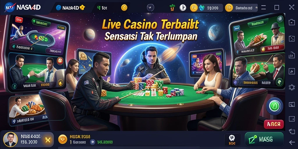 Tampilan gameplay Live Casino yang mendebarkan di NASA4D.