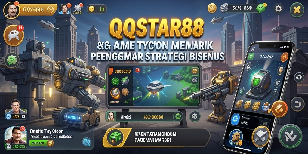 Tampilan gameplay <strong>QQSTAR88</strong> yang menampilkan pengelolaan bisnis.