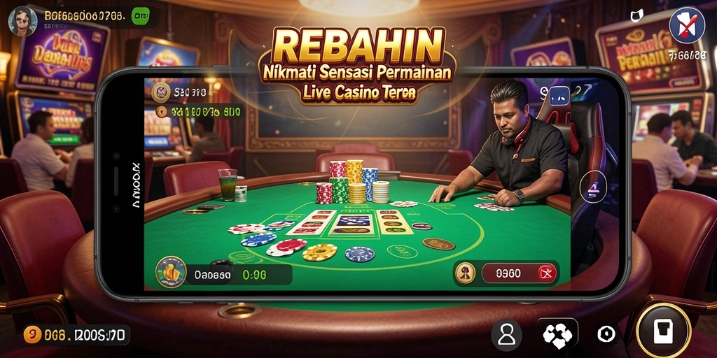 Gambaran gameplay Live Casino yang mengasyikkan di REBAHIN.