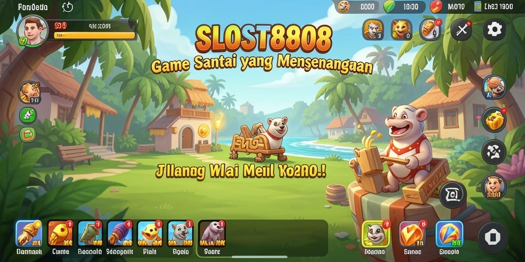 Gambaran gameplay SLOST8808 yang penuh warna dan seru.
