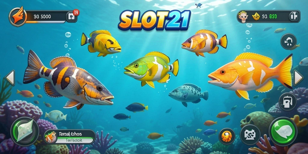 Tangkapan layar dari permainan Tembak Ikan SLOT21 dengan aksi menyenangkan.